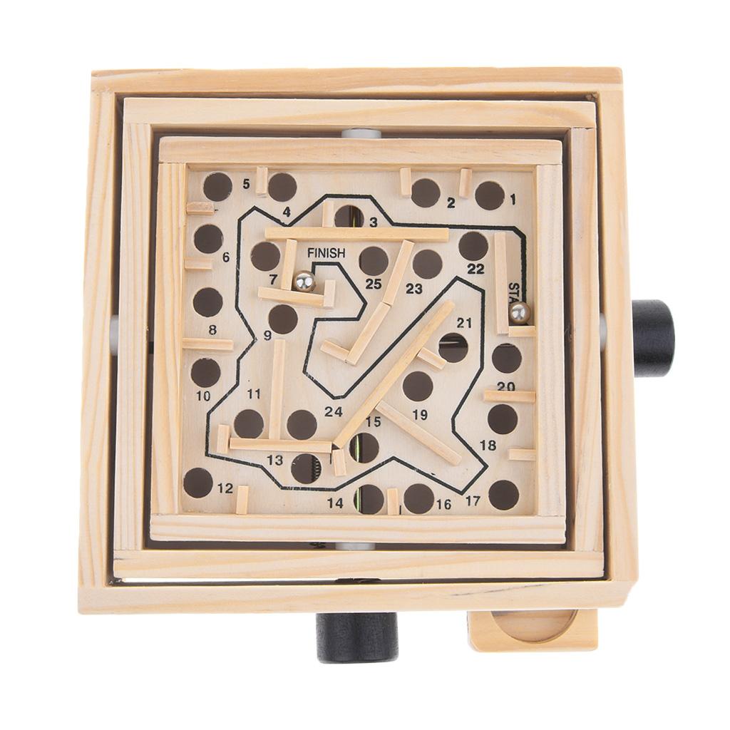 Wood Labyrinth Puzzle Balance Board Bead Maze Game Educational Toy Small