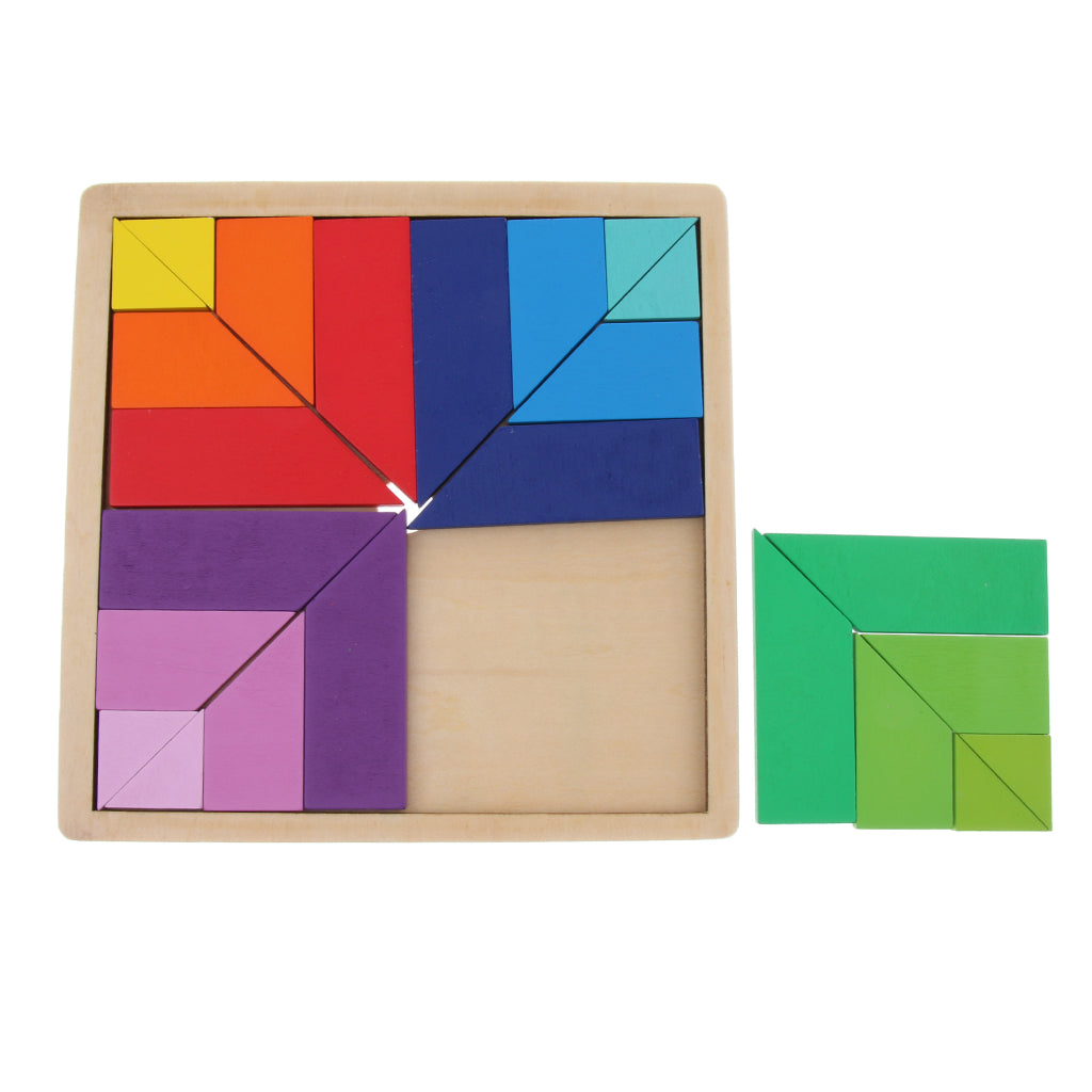 Wooden Tetris Puzzle Jigsaw Brain Teaser Game Kids Intelligence Toy Palette