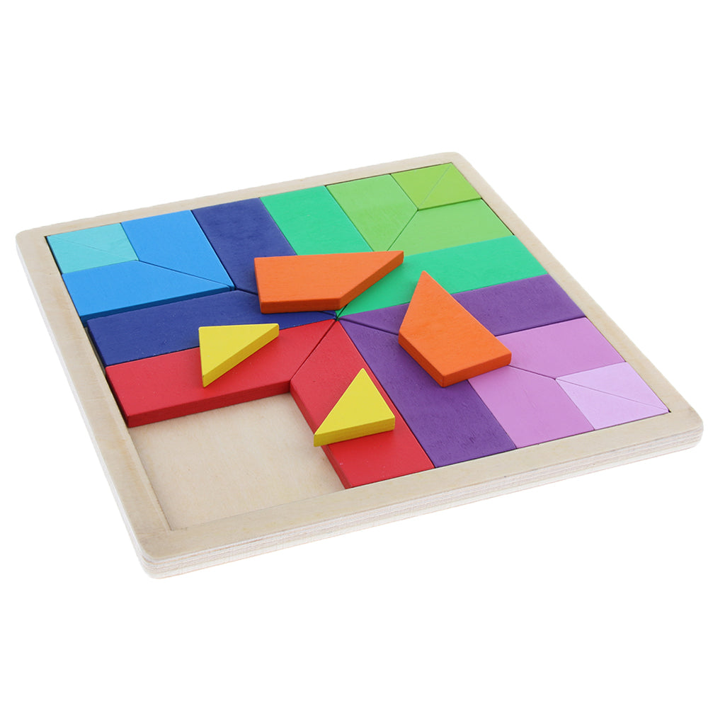 Wooden Tetris Puzzle Jigsaw Brain Teaser Game Kids Intelligence Toy Palette