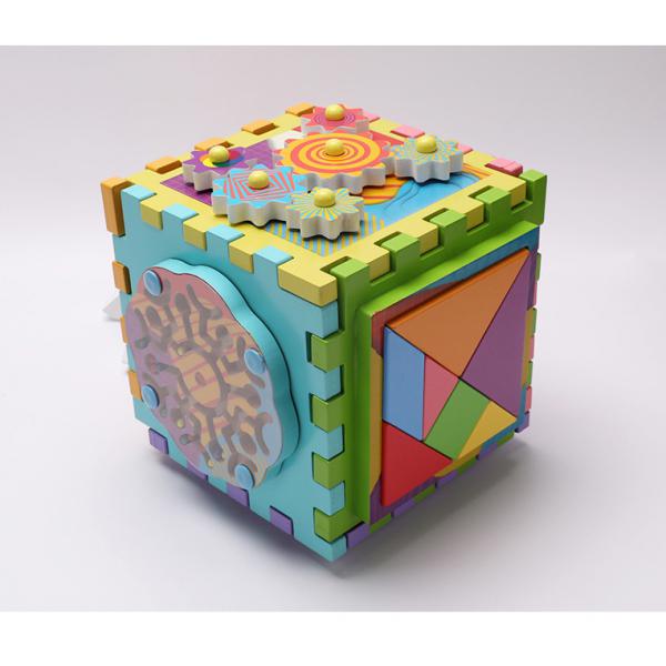 6 in 1 Multi-Function Wooden Activity Play Cube Kids Baby Developmental Toy