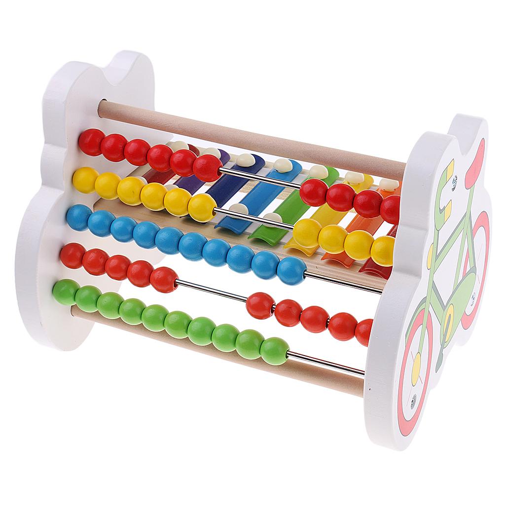 Wooden 8 Notes Octave Xylophone Piano Bicycle Calculating Frame Kids Toy