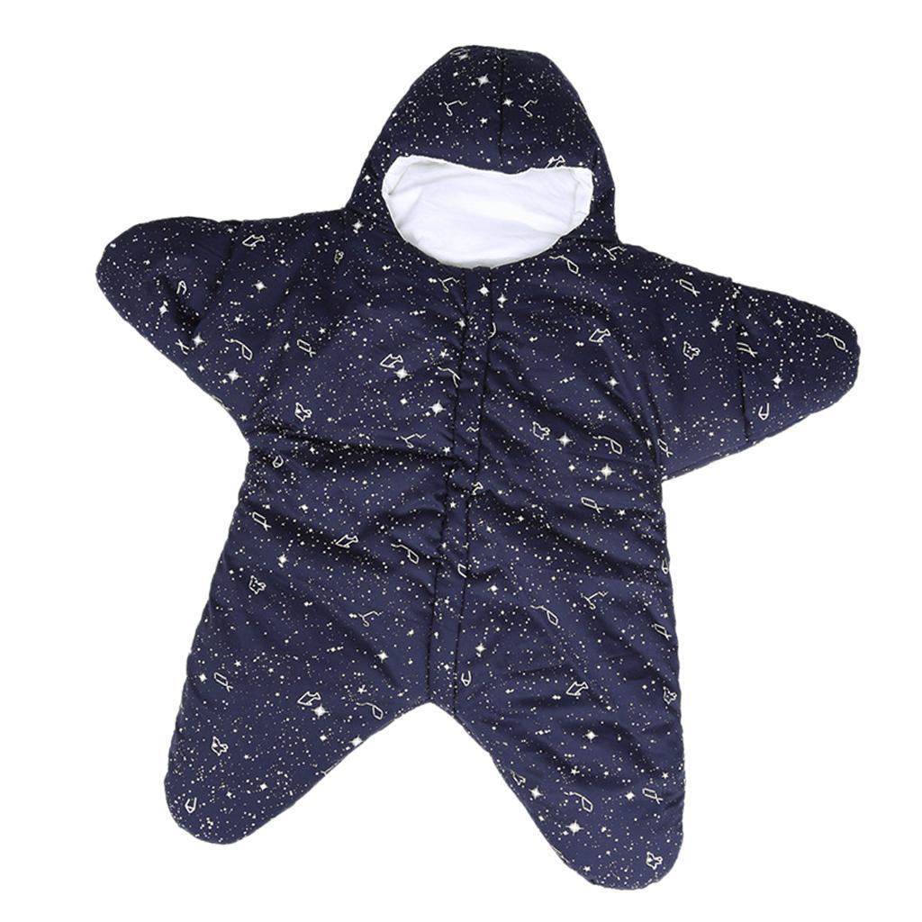 Newborn Infant Sleeping Bag Baby Starfish Swaddle Blanket Sleep Bed Wrap 0-8Months Blue