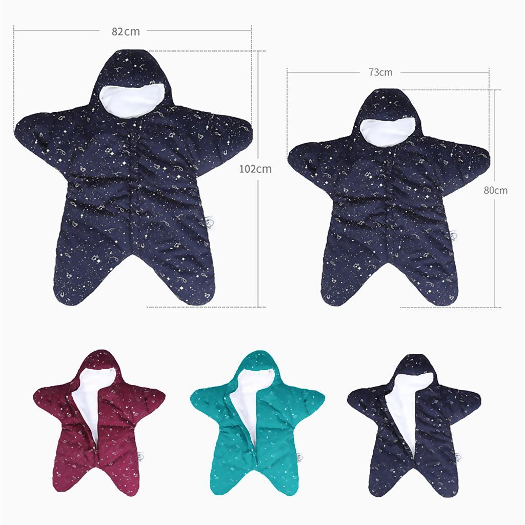 Newborn Infant Sleeping Bag Baby Starfish Swaddle Blanket Sleep Bed Wrap 0-8Months Blue