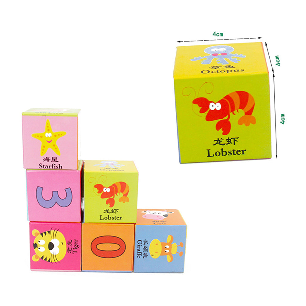 9 Piece Wooden Stack Blocks Set Kids Baby's Cognitive Educational Toy Gift