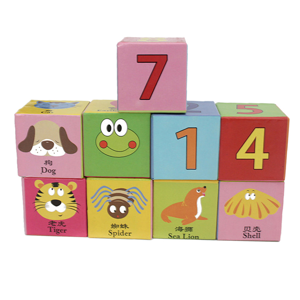 9 Piece Wooden Stack Blocks Set Kids Baby's Cognitive Educational Toy Gift