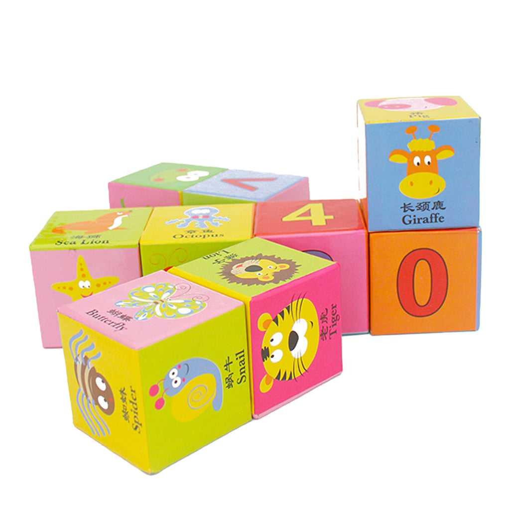 9 Piece Wooden Stack Blocks Set Kids Baby's Cognitive Educational Toy Gift