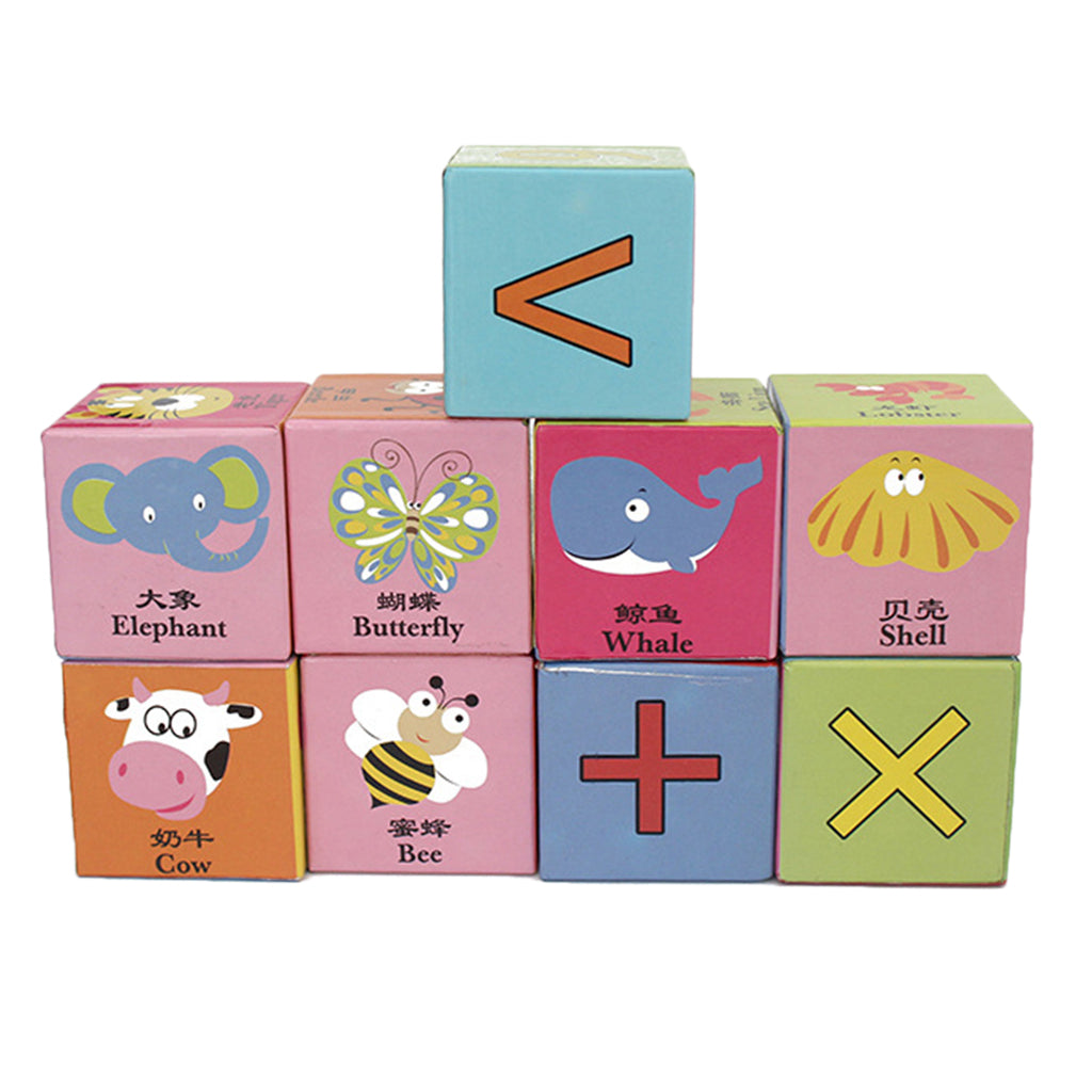 9 Piece Wooden Stack Blocks Set Kids Baby's Cognitive Educational Toy Gift