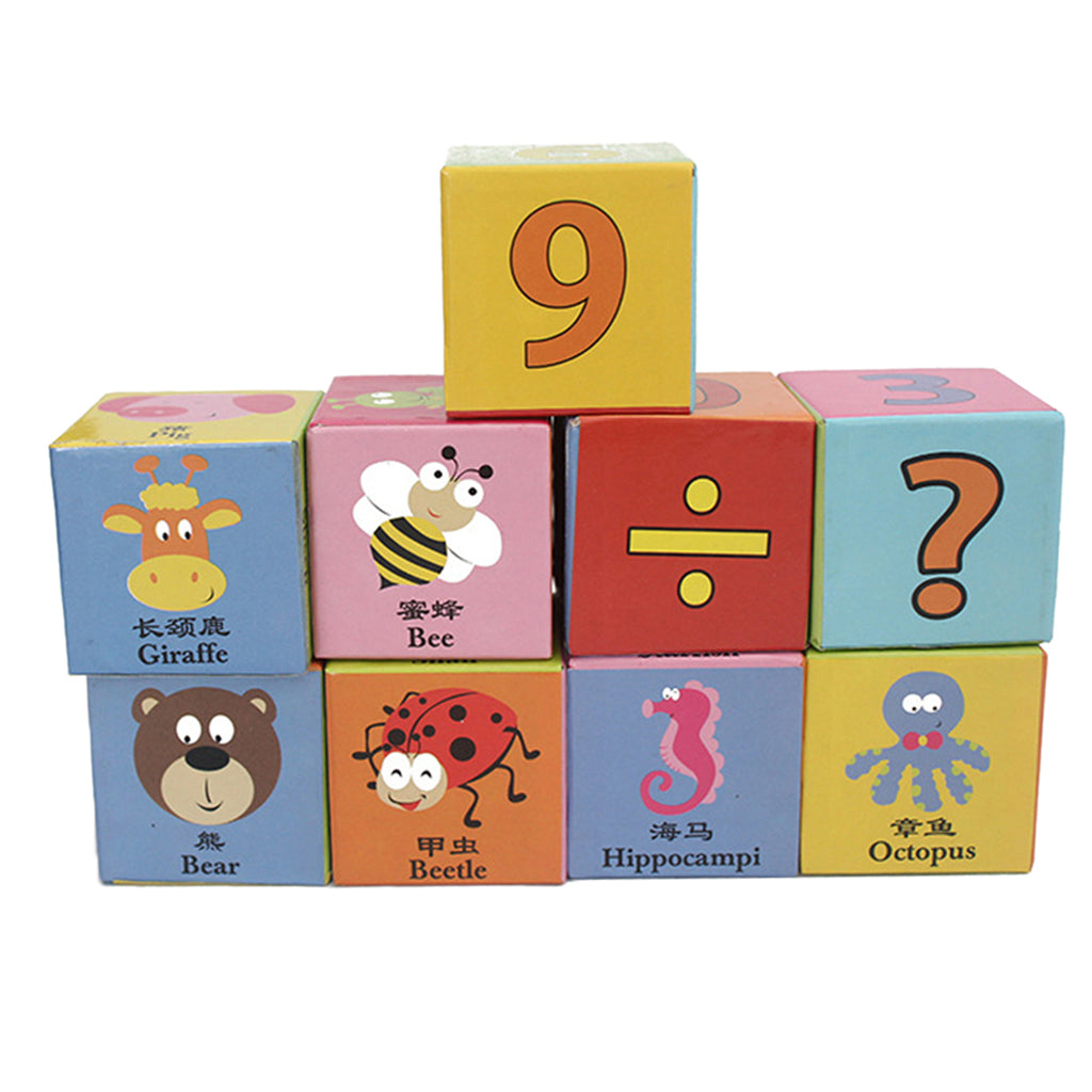 9 Piece Wooden Stack Blocks Set Kids Baby's Cognitive Educational Toy Gift