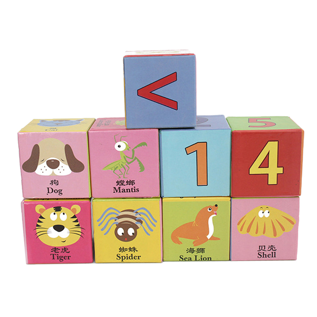 9 Piece Wooden Stack Blocks Set Kids Baby's Cognitive Educational Toy Gift