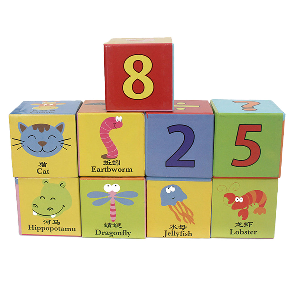 9 Piece Wooden Stack Blocks Set Kids Baby's Cognitive Educational Toy Gift