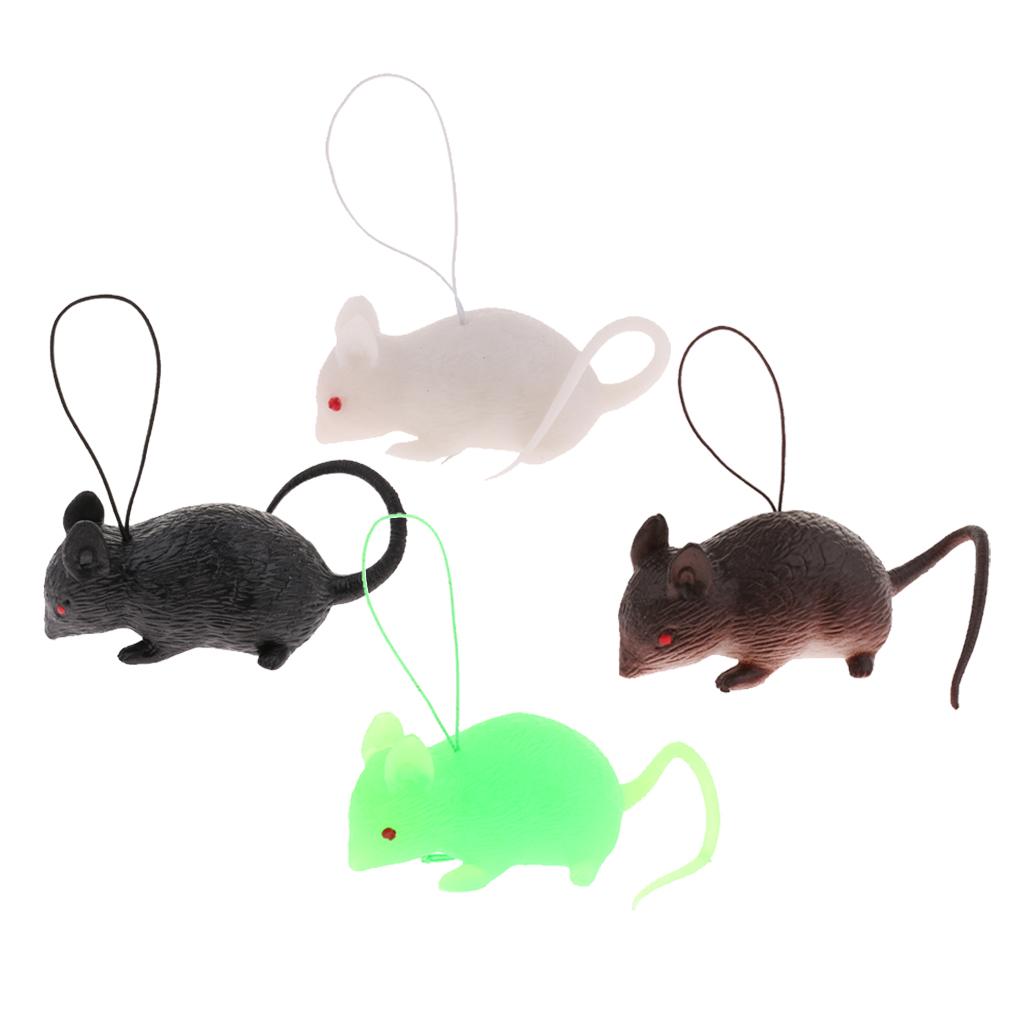 Mini Rubber Mouse Simulation Rat False Lifelike Mouse Model Toy Black