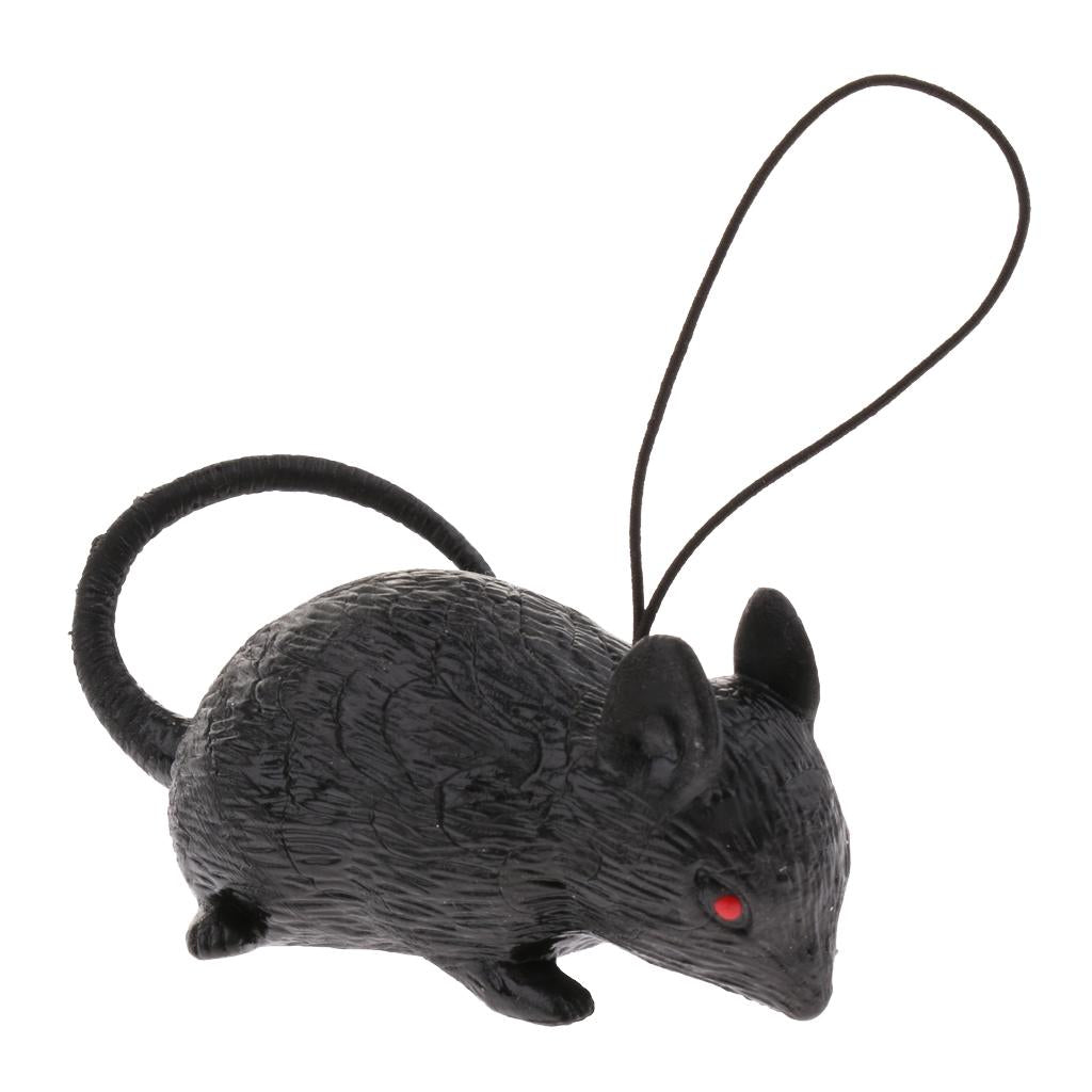 Mini Rubber Mouse Simulation Rat False Lifelike Mouse Model Toy Black