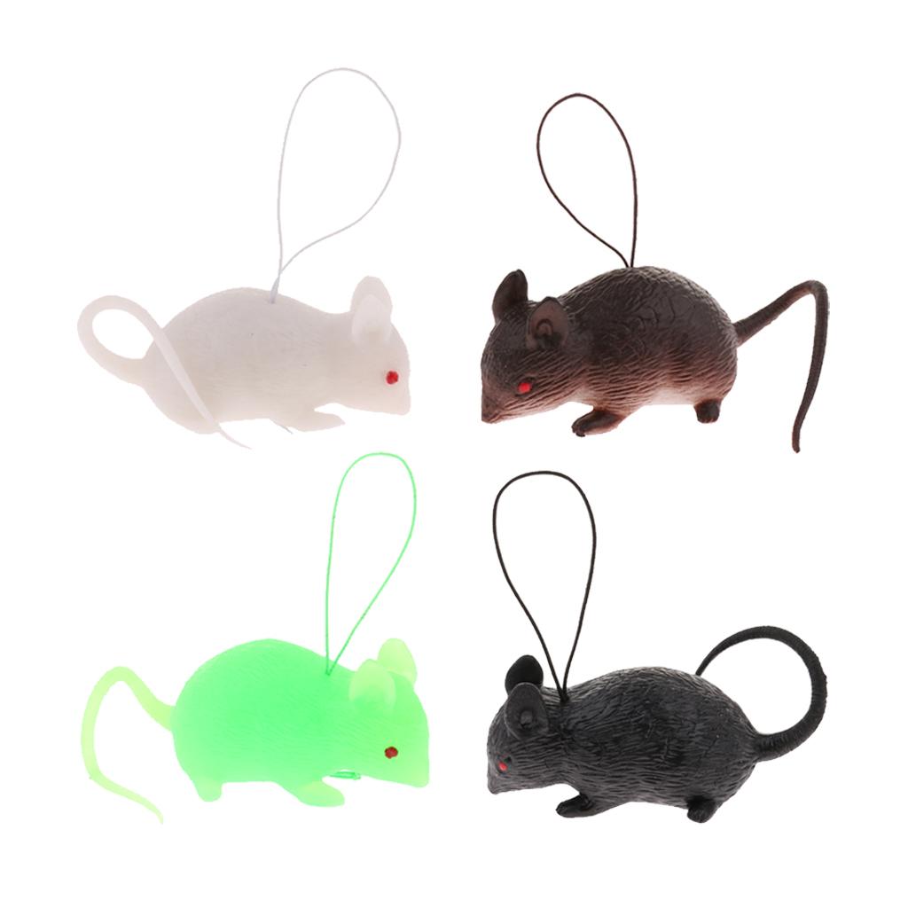 Mini Rubber Mouse Simulation Rat False Lifelike Mouse Model Toy Black