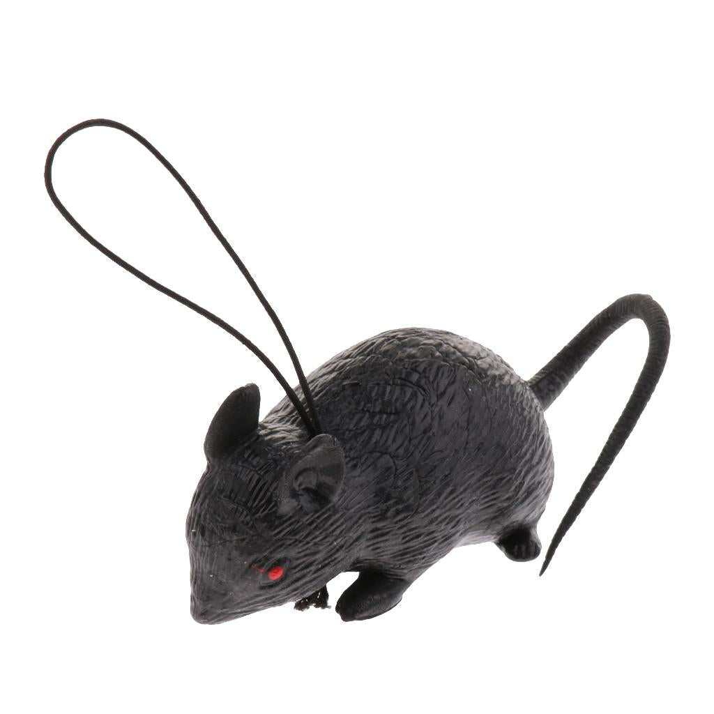 Mini Rubber Mouse Simulation Rat False Lifelike Mouse Model Toy Black