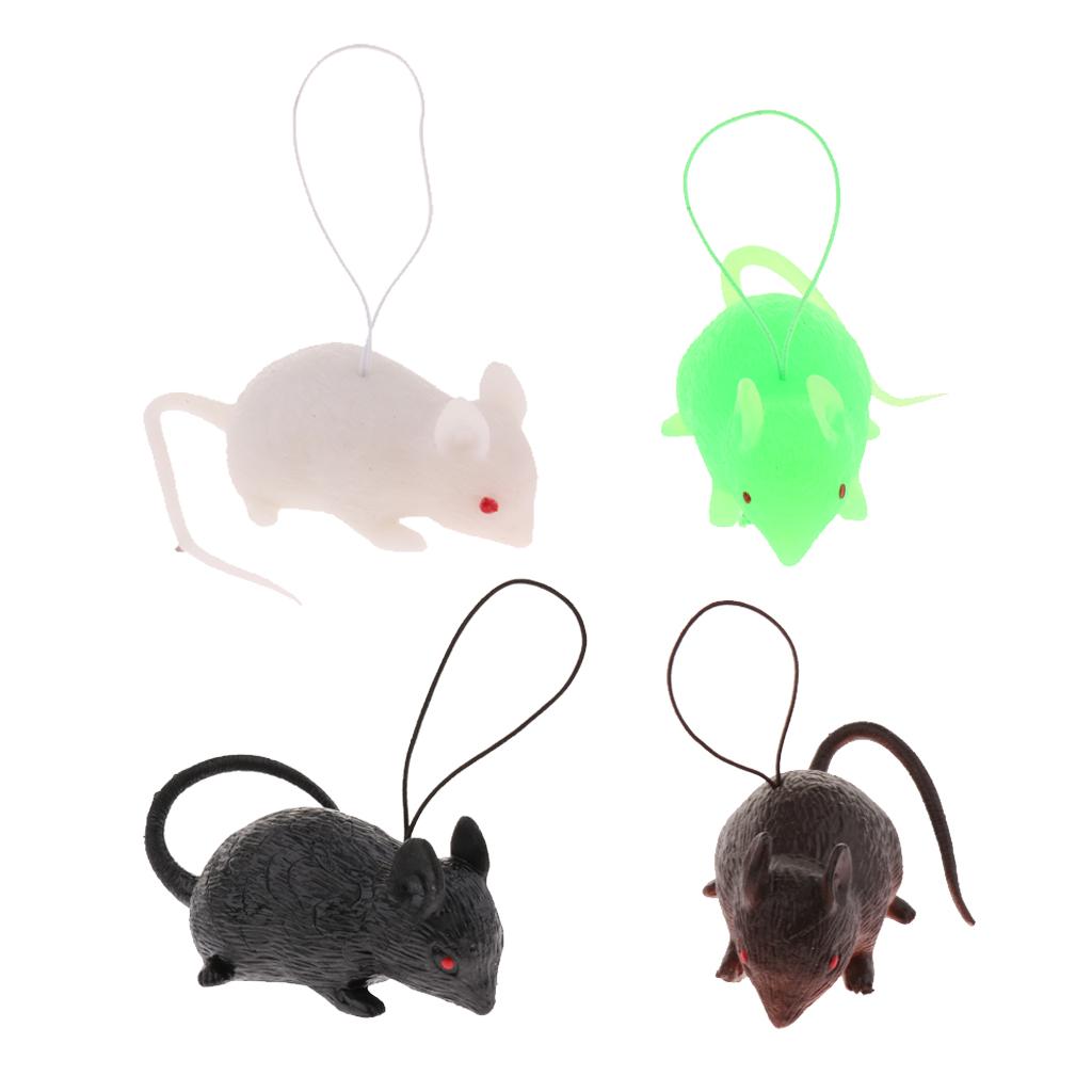 Mini Rubber Mouse Simulation Rat False Lifelike Mouse Model Toy Black