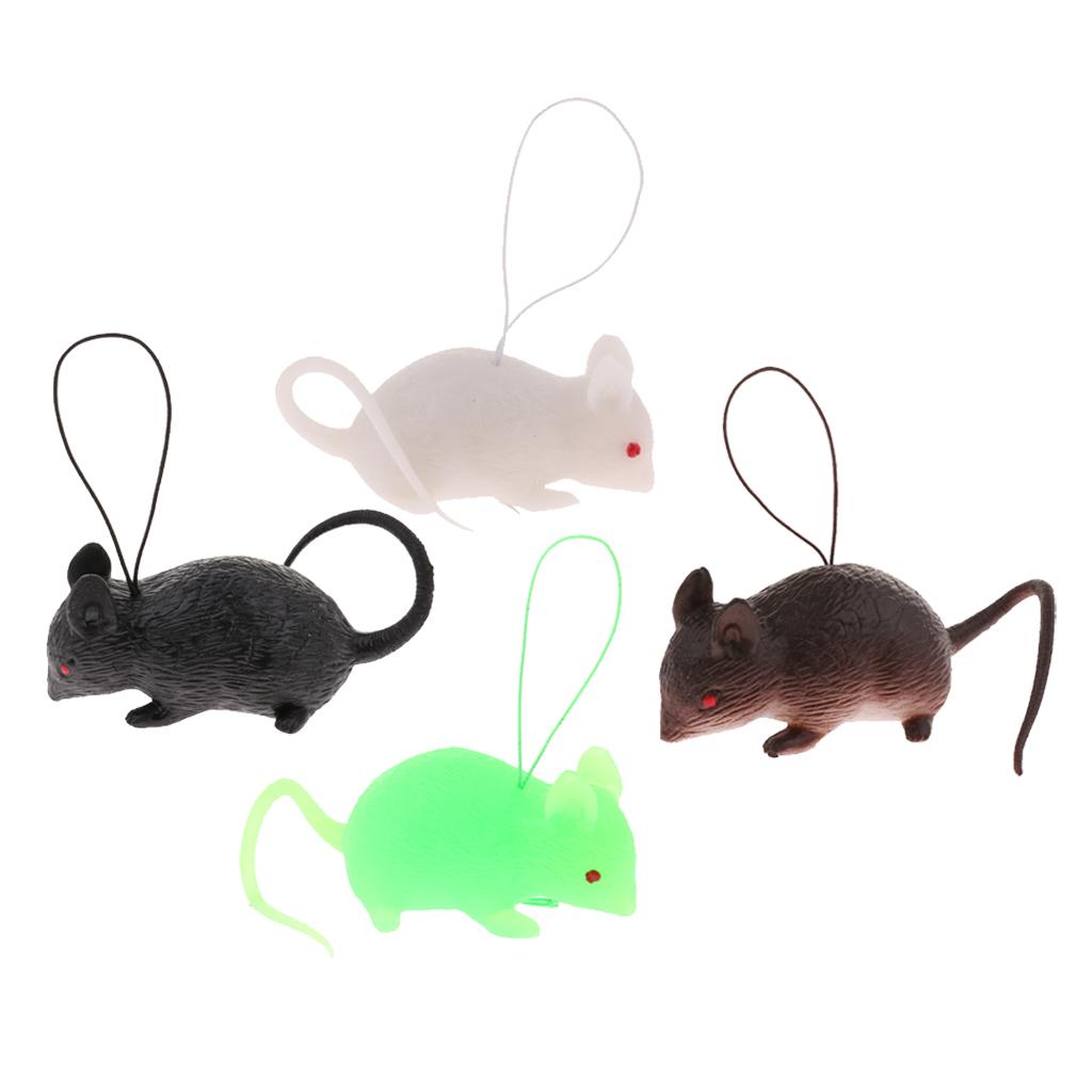 Mini Rubber Mouse Simulation Rat False Lifelike Mouse Model Toy Black