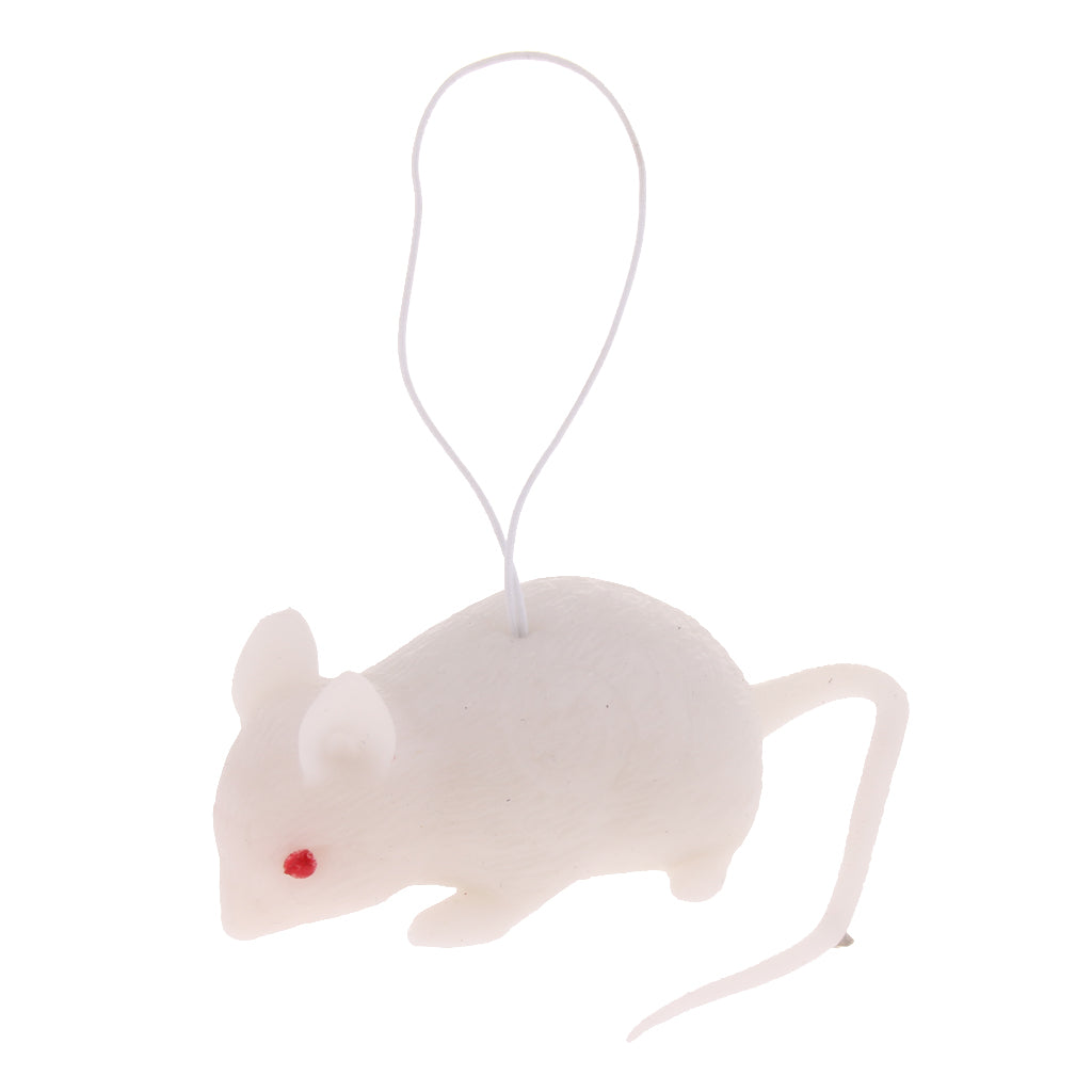 Mini Rubber Mouse Simulation Rat False Lifelike Mouse Model Toy White