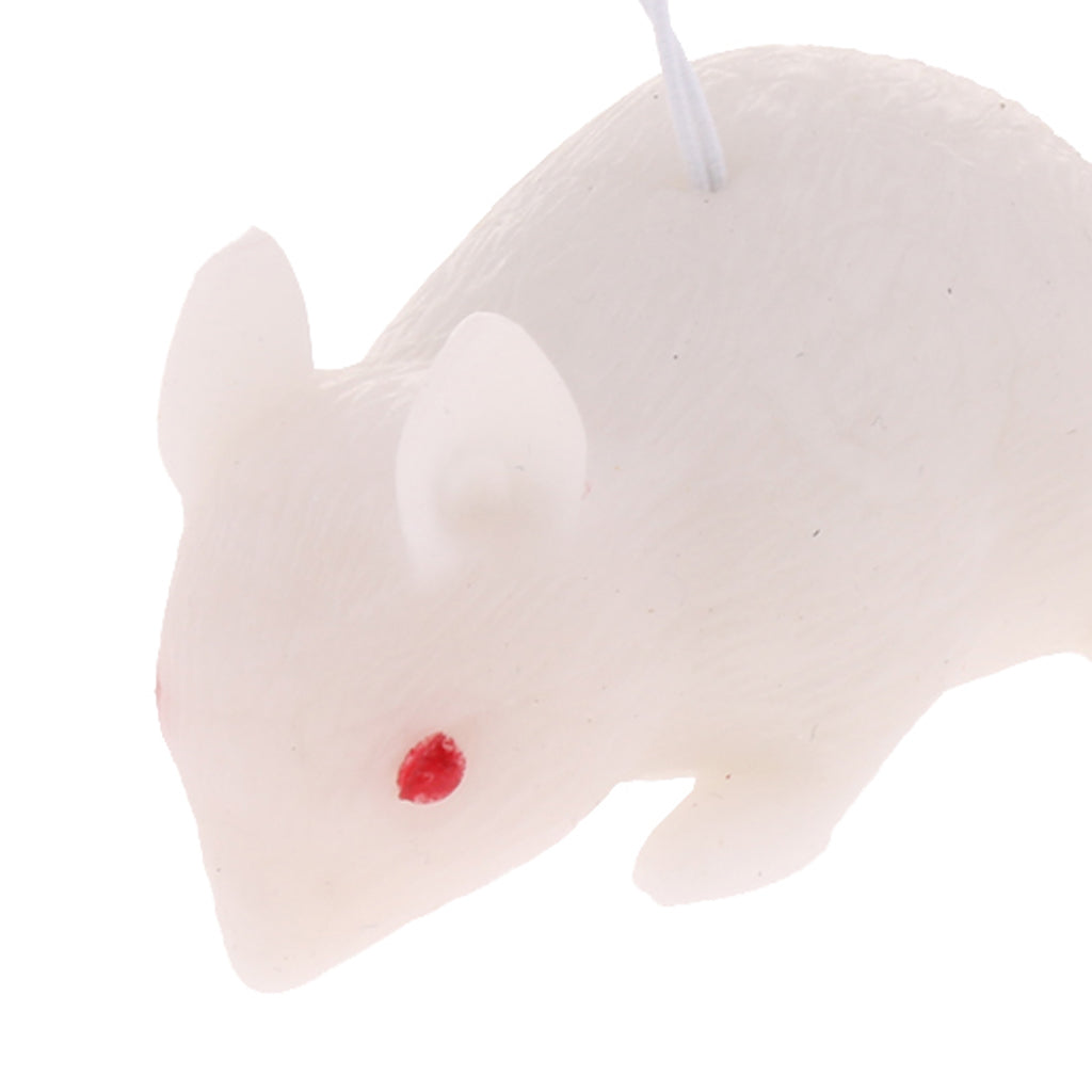 Mini Rubber Mouse Simulation Rat False Lifelike Mouse Model Toy White