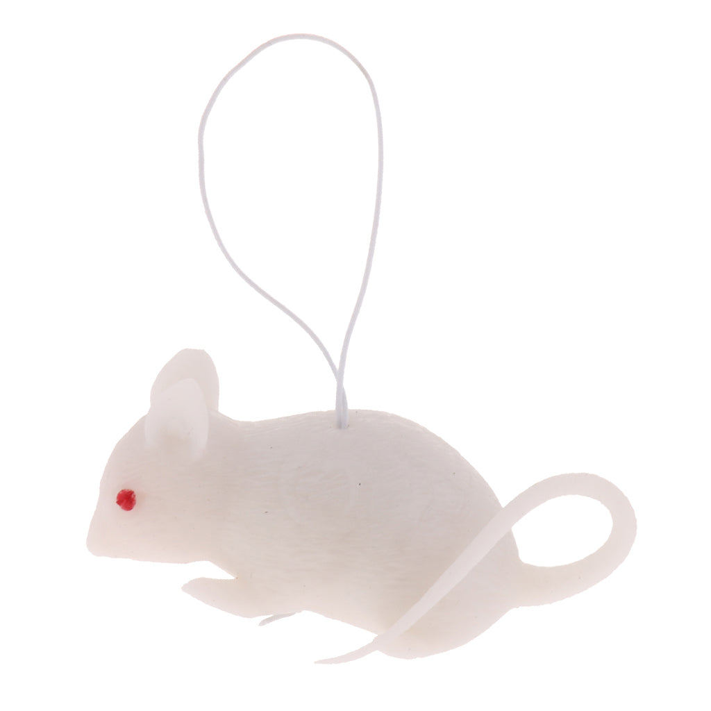 Mini Rubber Mouse Simulation Rat False Lifelike Mouse Model Toy White