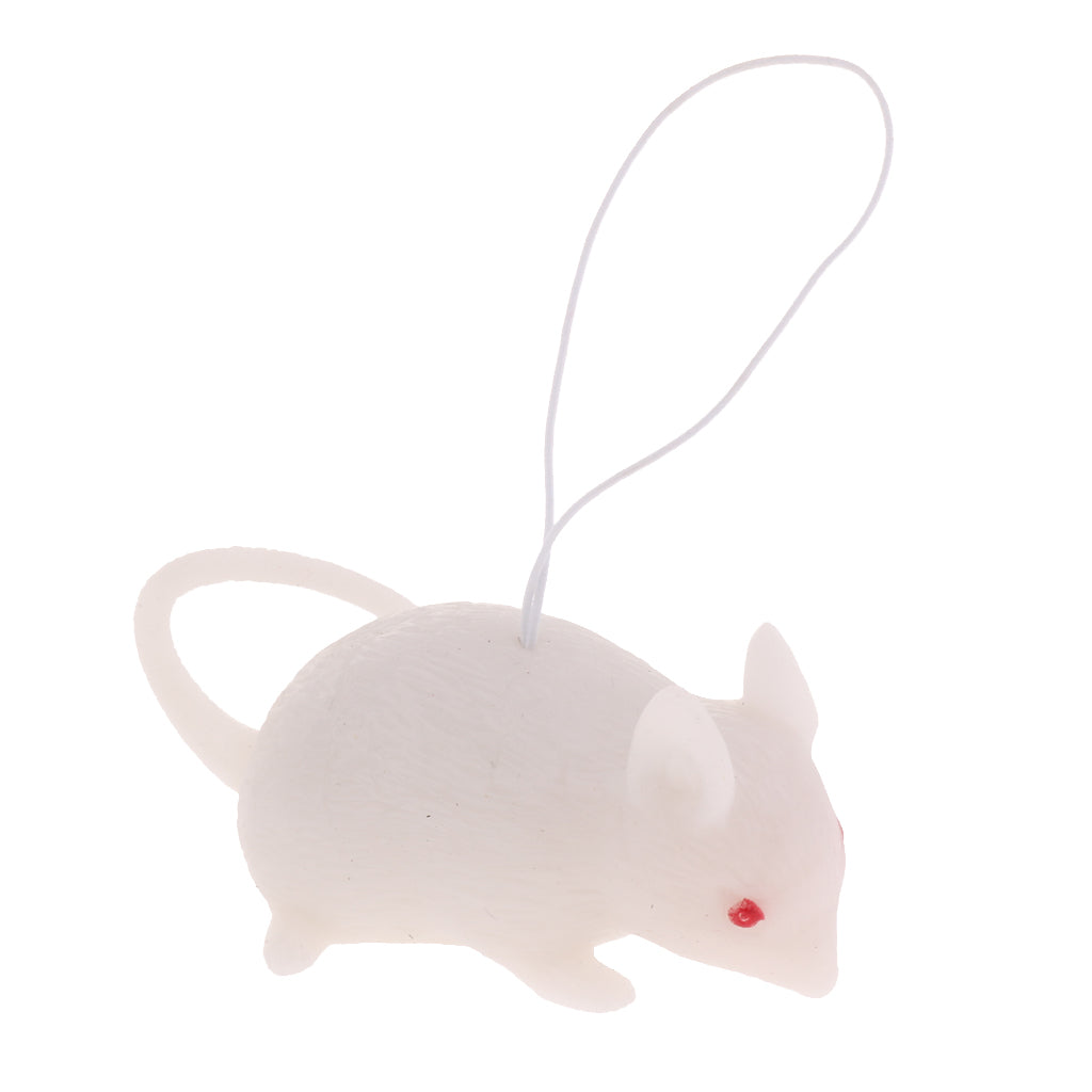 Mini Rubber Mouse Simulation Rat False Lifelike Mouse Model Toy White