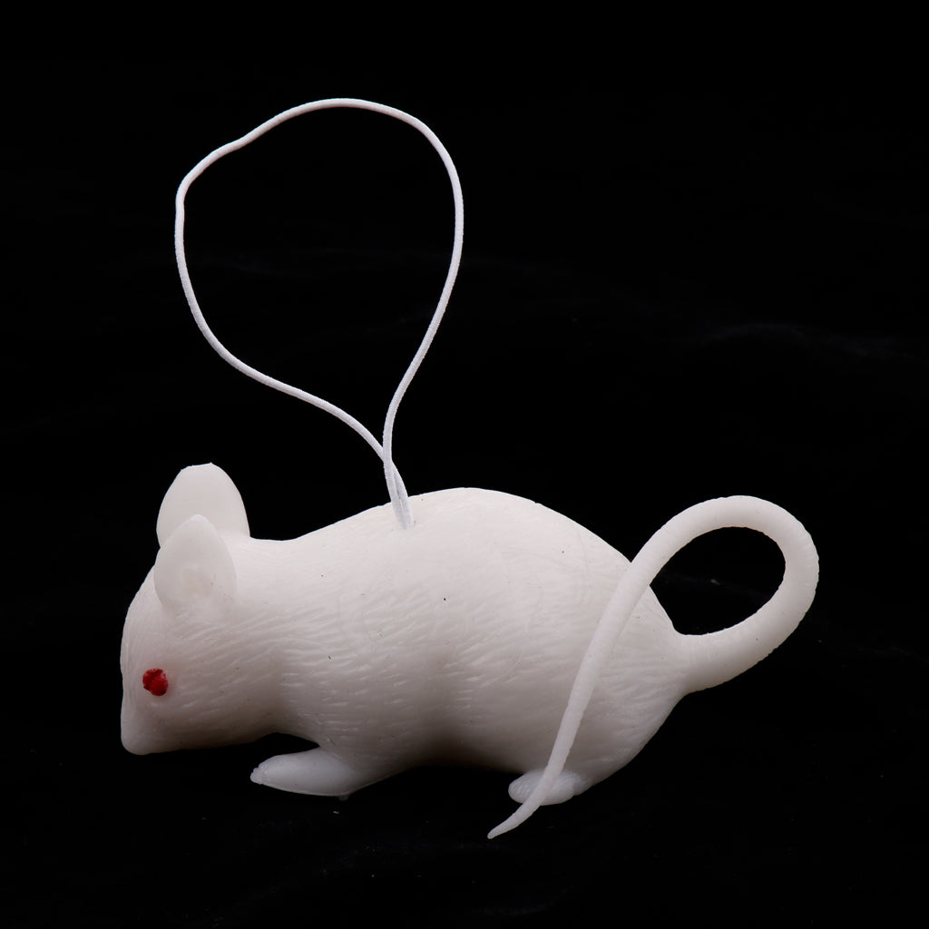 Mini Rubber Mouse Simulation Rat False Lifelike Mouse Model Toy White