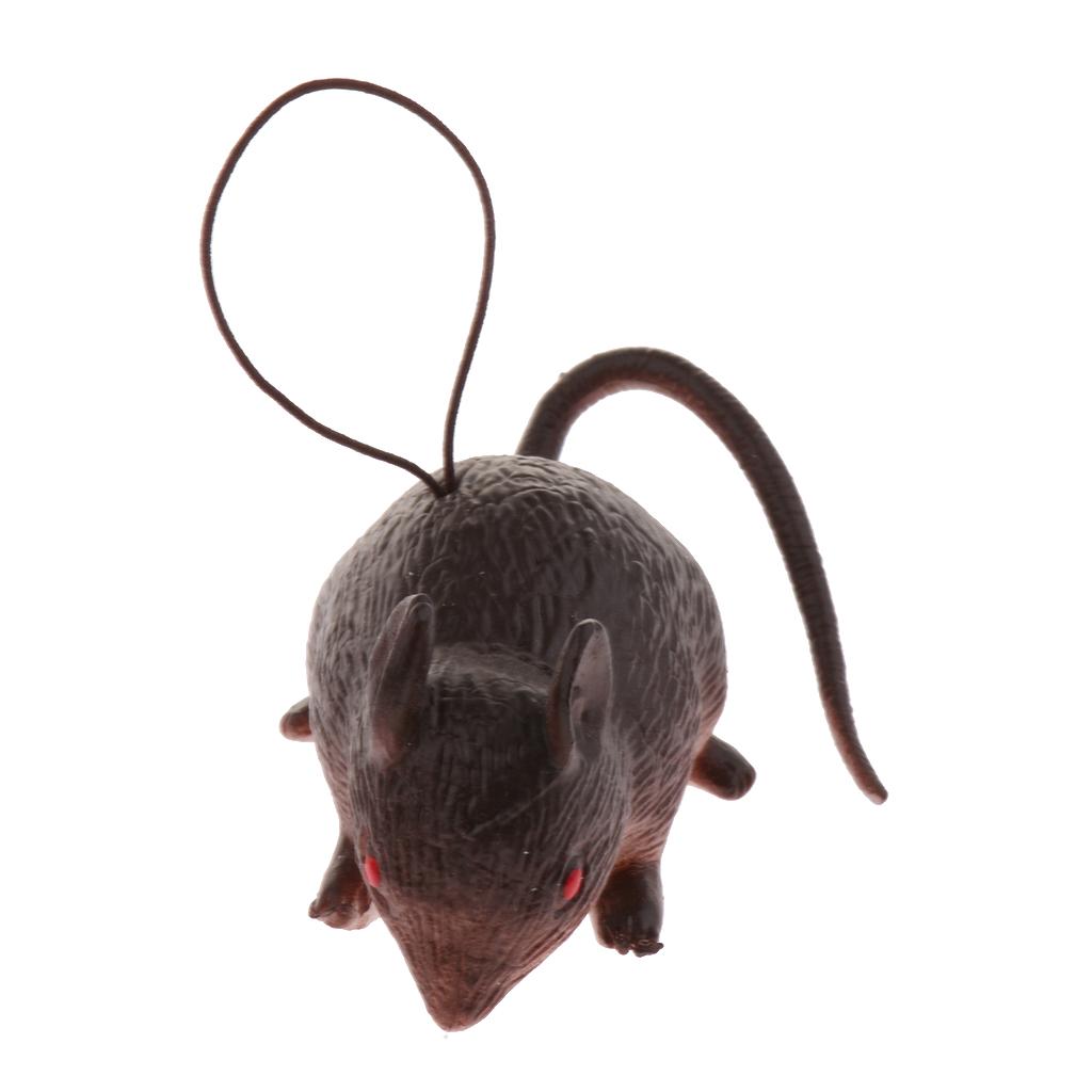 Mini Rubber Mouse Simulation Rat False Lifelike Mouse Model Toy Brown