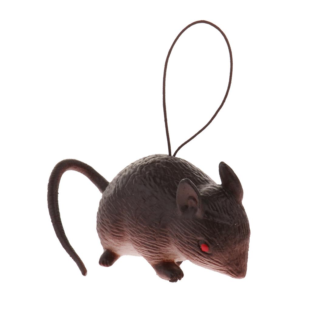 Mini Rubber Mouse Simulation Rat False Lifelike Mouse Model Toy Brown