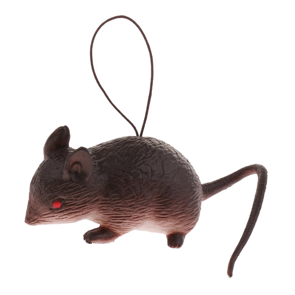 Mini Rubber Mouse Simulation Rat False Lifelike Mouse Model Toy Brown