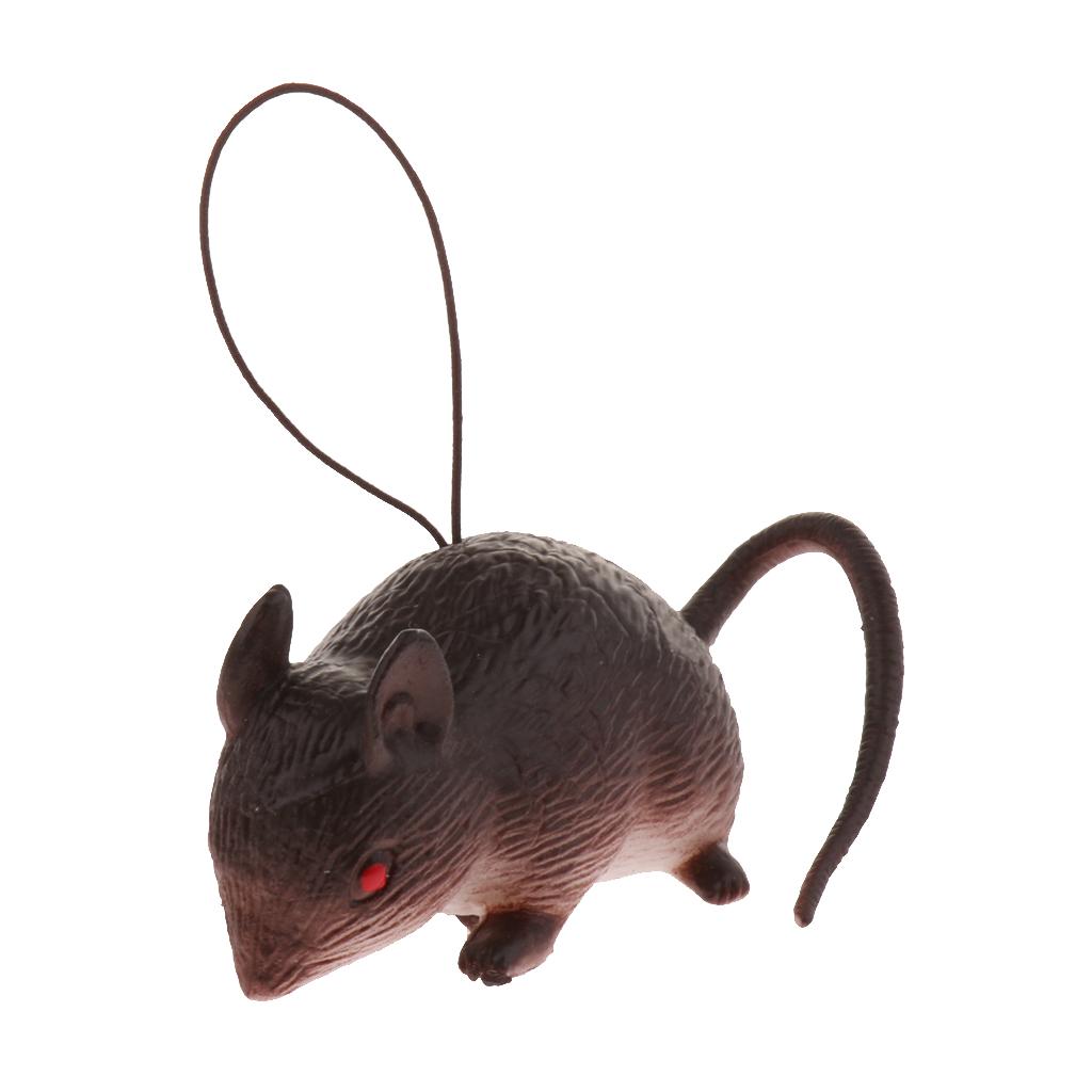 Mini Rubber Mouse Simulation Rat False Lifelike Mouse Model Toy Brown