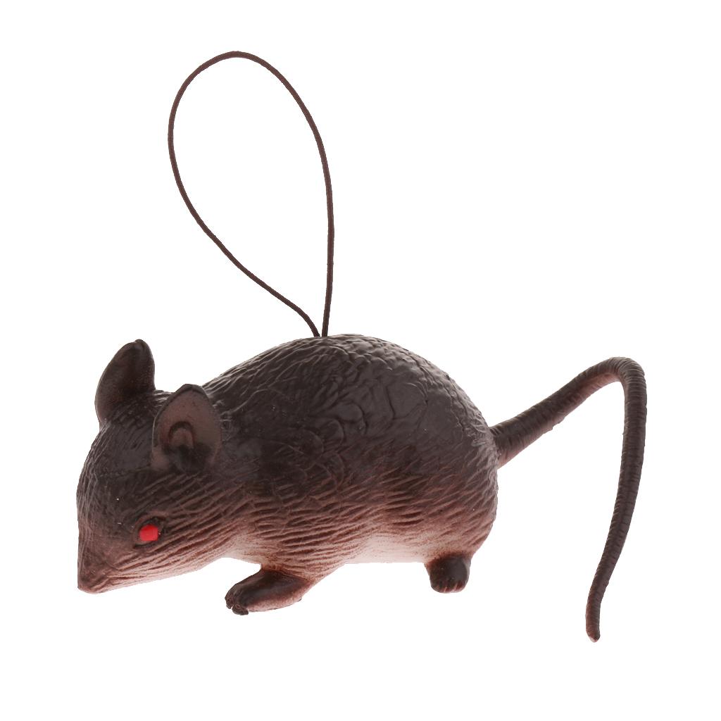 Mini Rubber Mouse Simulation Rat False Lifelike Mouse Model Toy Brown