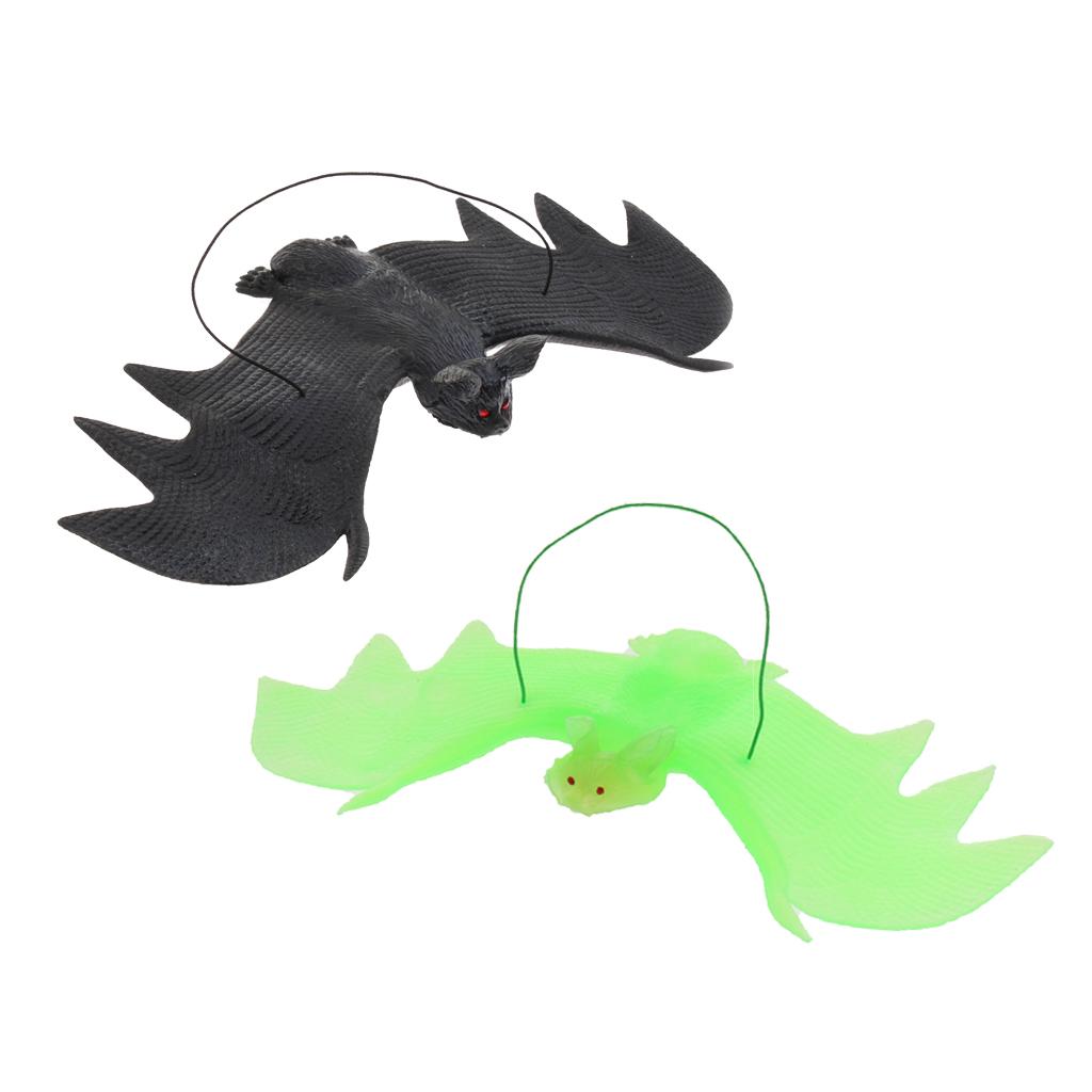 Hanging Bats Realistic Looking Novelty Toys for Party Decoration Black