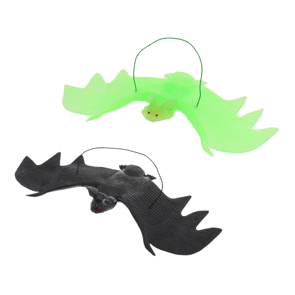 Hanging Bats Realistic Looking Novelty Toys for Party Decoration Black