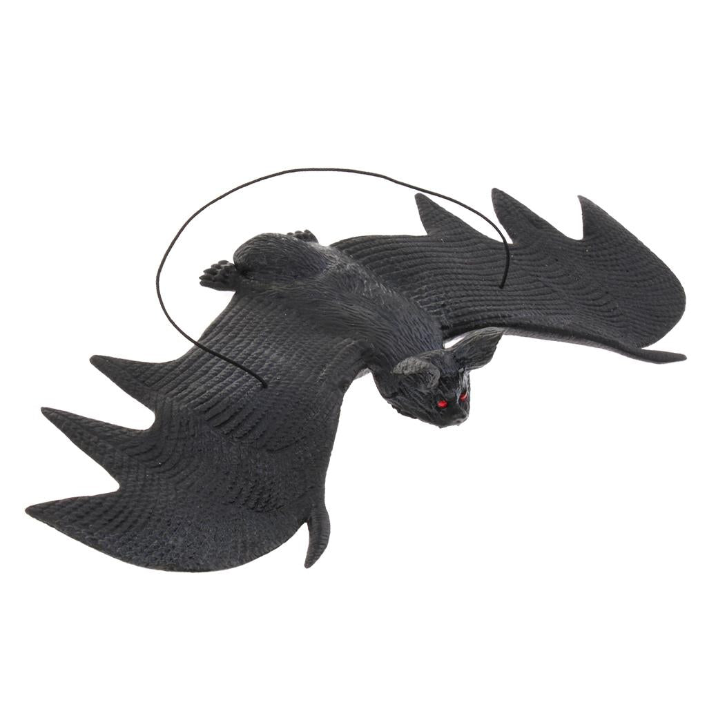 Hanging Bats Realistic Looking Novelty Toys for Party Decoration Black