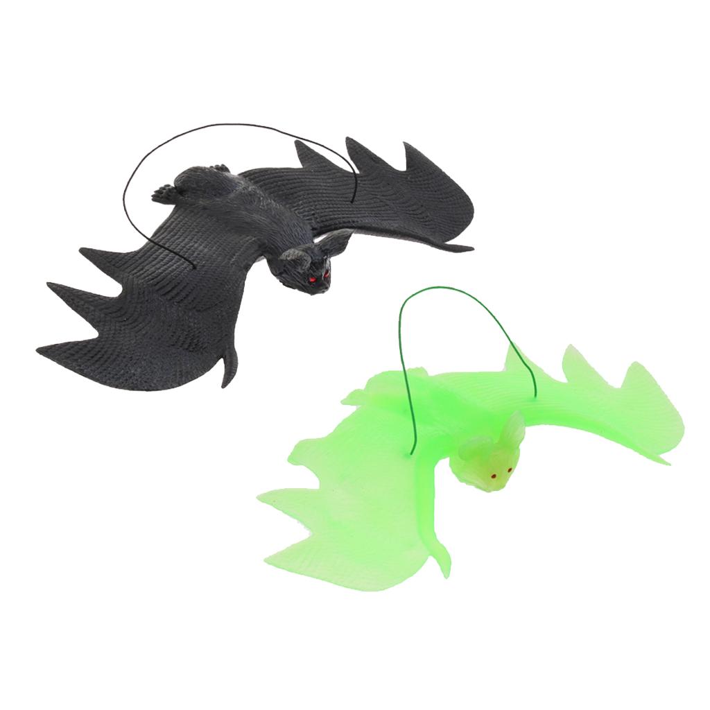 Hanging Bats Realistic Looking Novelty Toys for Party Decoration Black