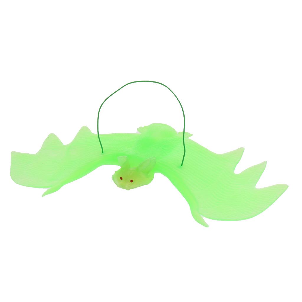 Hanging Bats Realistic Looking Novelty Toys for Party Decoration Green