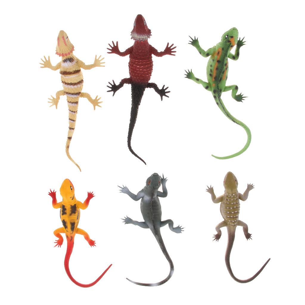 6Pcs Simulation Lizard Crocodile Wildlife Animal Model Toy Kids Gift Nature