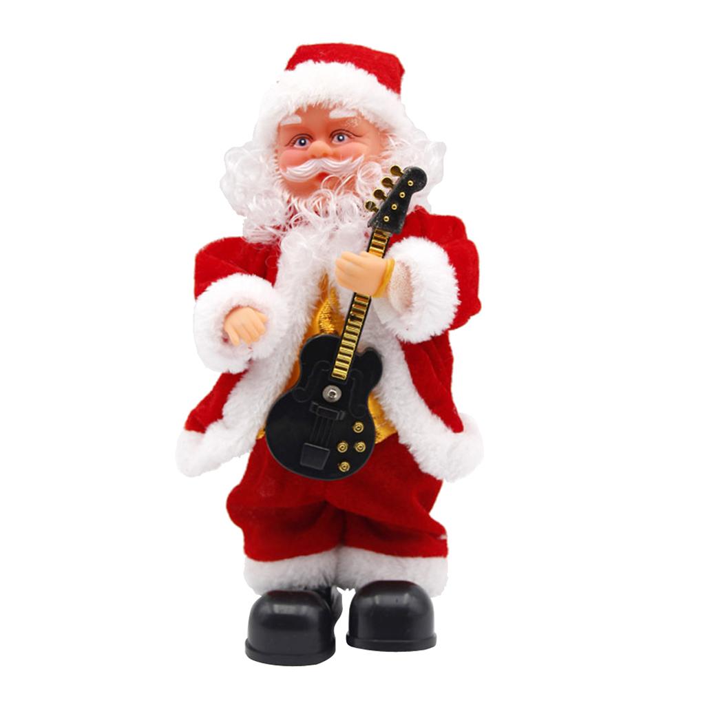 Animated Musical Dancing Guitar Santa Claus Christmas Doll Figure Home Decor