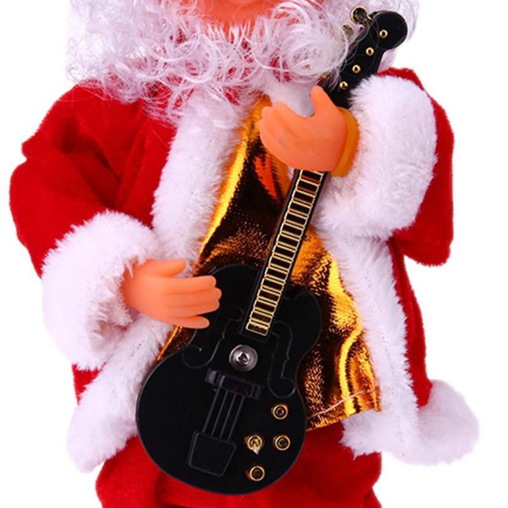 Animated Musical Dancing Guitar Santa Claus Christmas Doll Figure Home Decor