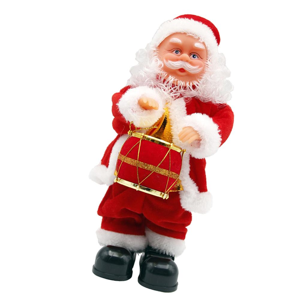 Animated Musical Dancing Drum Santa Claus Christmas Doll Figure Home Decor