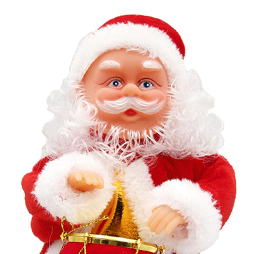 Animated Musical Dancing Drum Santa Claus Christmas Doll Figure Home Decor