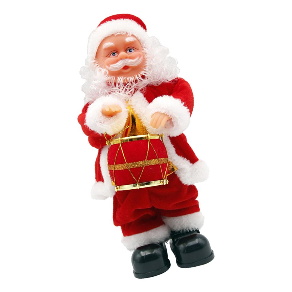 Animated Musical Dancing Drum Santa Claus Christmas Doll Figure Home Decor