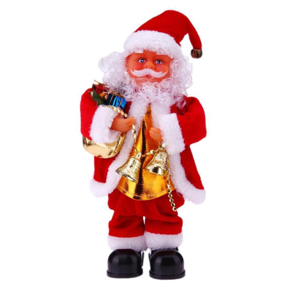 Animated Musical Dancing Bells Santa Claus Christmas Doll Figure Home Decor