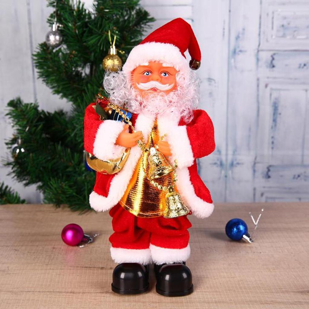 Animated Musical Dancing Bells Santa Claus Christmas Doll Figure Home Decor