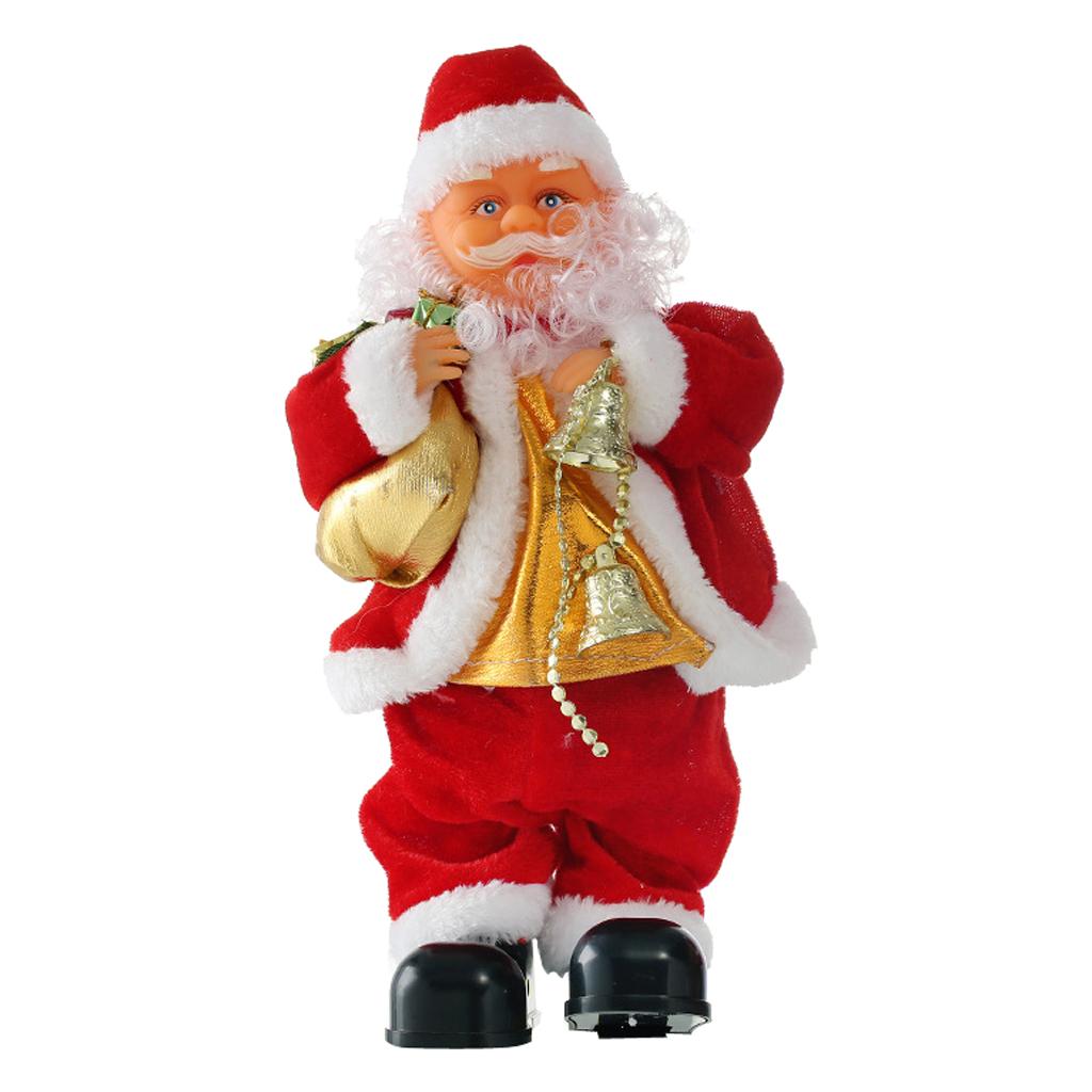 Animated Musical Dancing Bells Santa Claus Christmas Doll Figure Home Decor