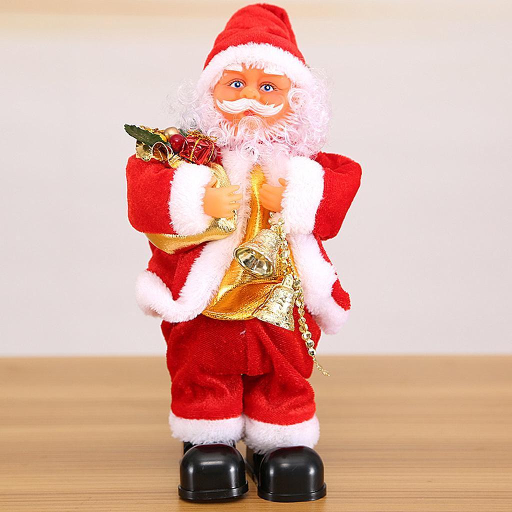 Animated Musical Dancing Bells Santa Claus Christmas Doll Figure Home Decor