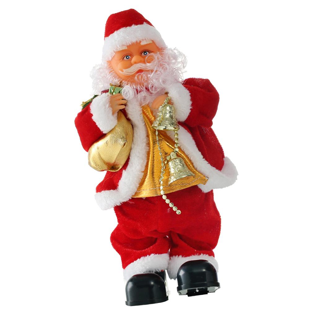 Animated Musical Dancing Bells Santa Claus Christmas Doll Figure Home Decor