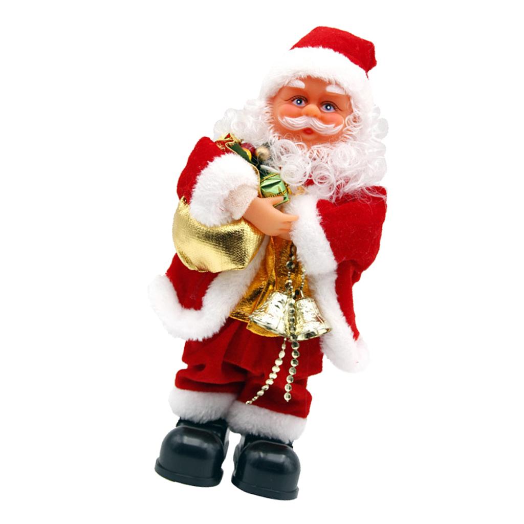 Animated Musical Dancing Bells Santa Claus Christmas Doll Figure Home Decor