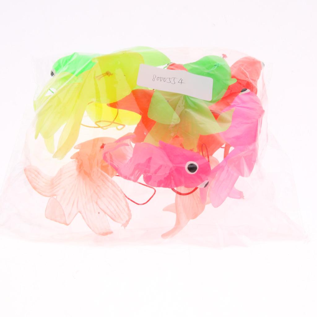 10Pcs Plastic Simulation Small Goldfish Soft Rubber Gold Fish Children Toy