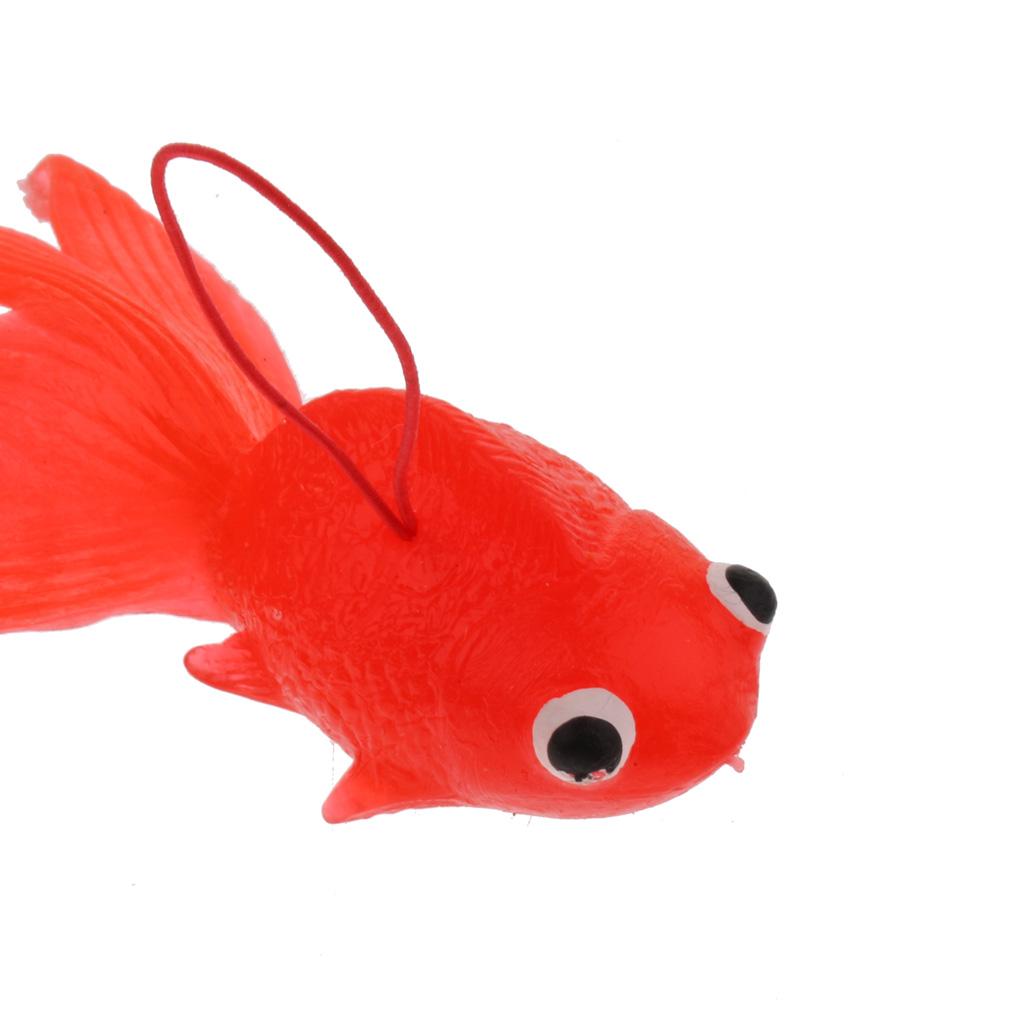 10Pcs Plastic Simulation Small Goldfish Soft Rubber Gold Fish Children Toy