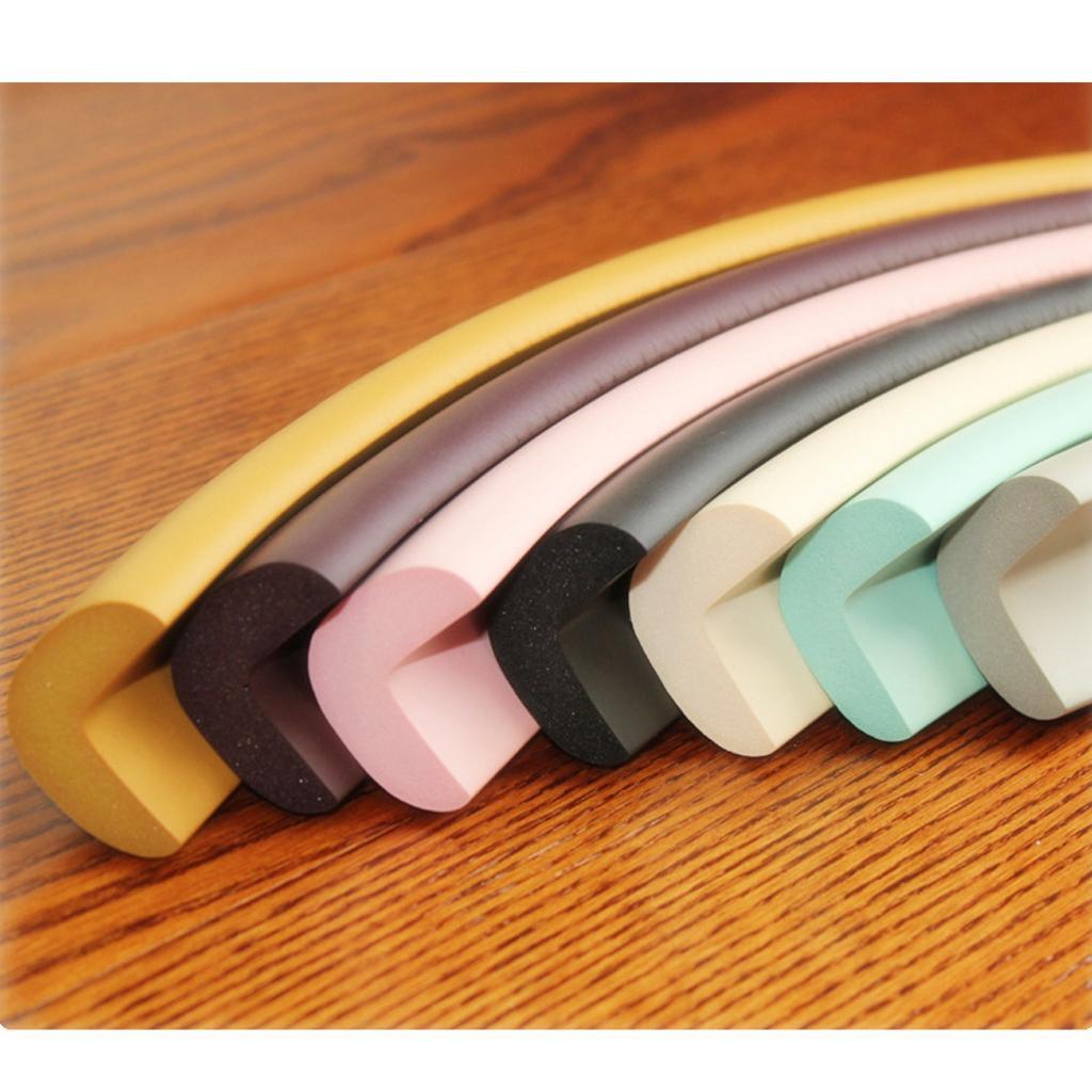 2M L Shape Rubber Strap Edge Guard Baby Safety Corner Protection Pink